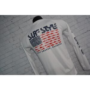 Surf Style Sun Shirt Fishing Gear Gulf Shores Alabama UPF 50 Mens‎ Size Small